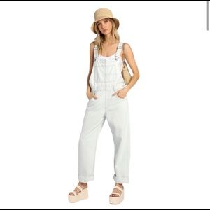 Free people long white overalls